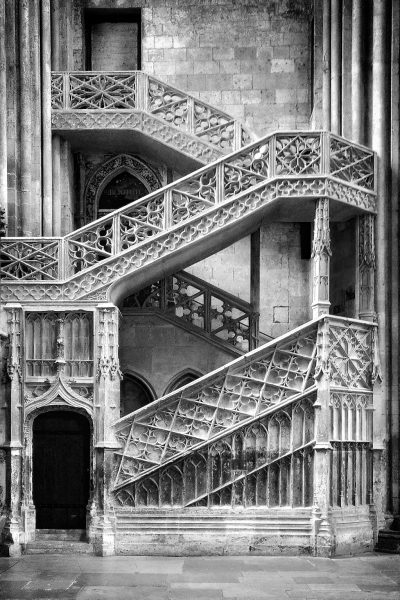 A gothic flight of stairs